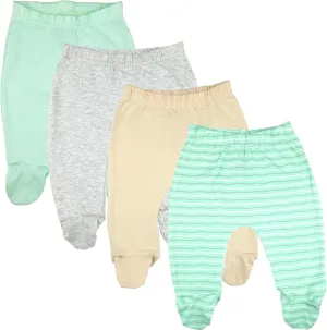 123 Bear Baby Soft Cotton Spandex Pants with Feet