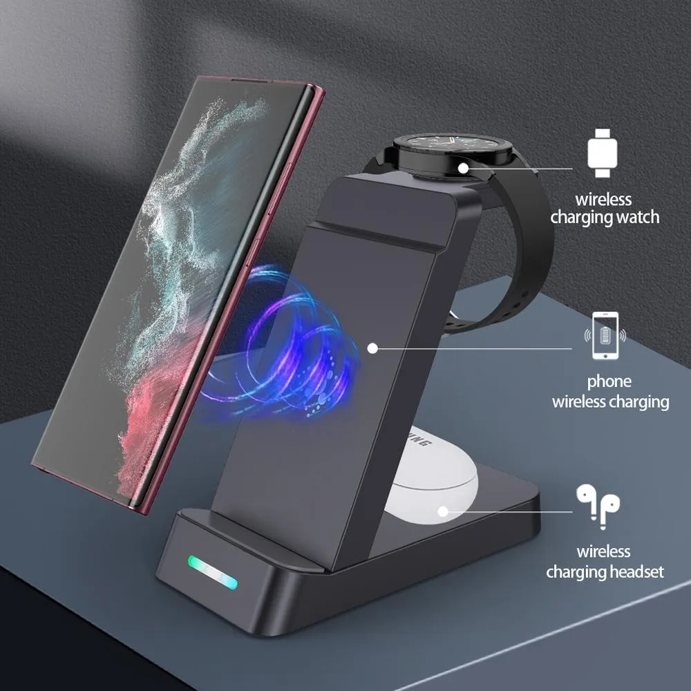 15W 3 In 1 Wireless Charger For Samsung Watch And Galaxy Buds