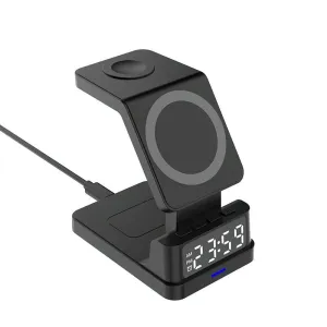 15W 4 In 1 Magnetic Desktop Wireless Charger Black