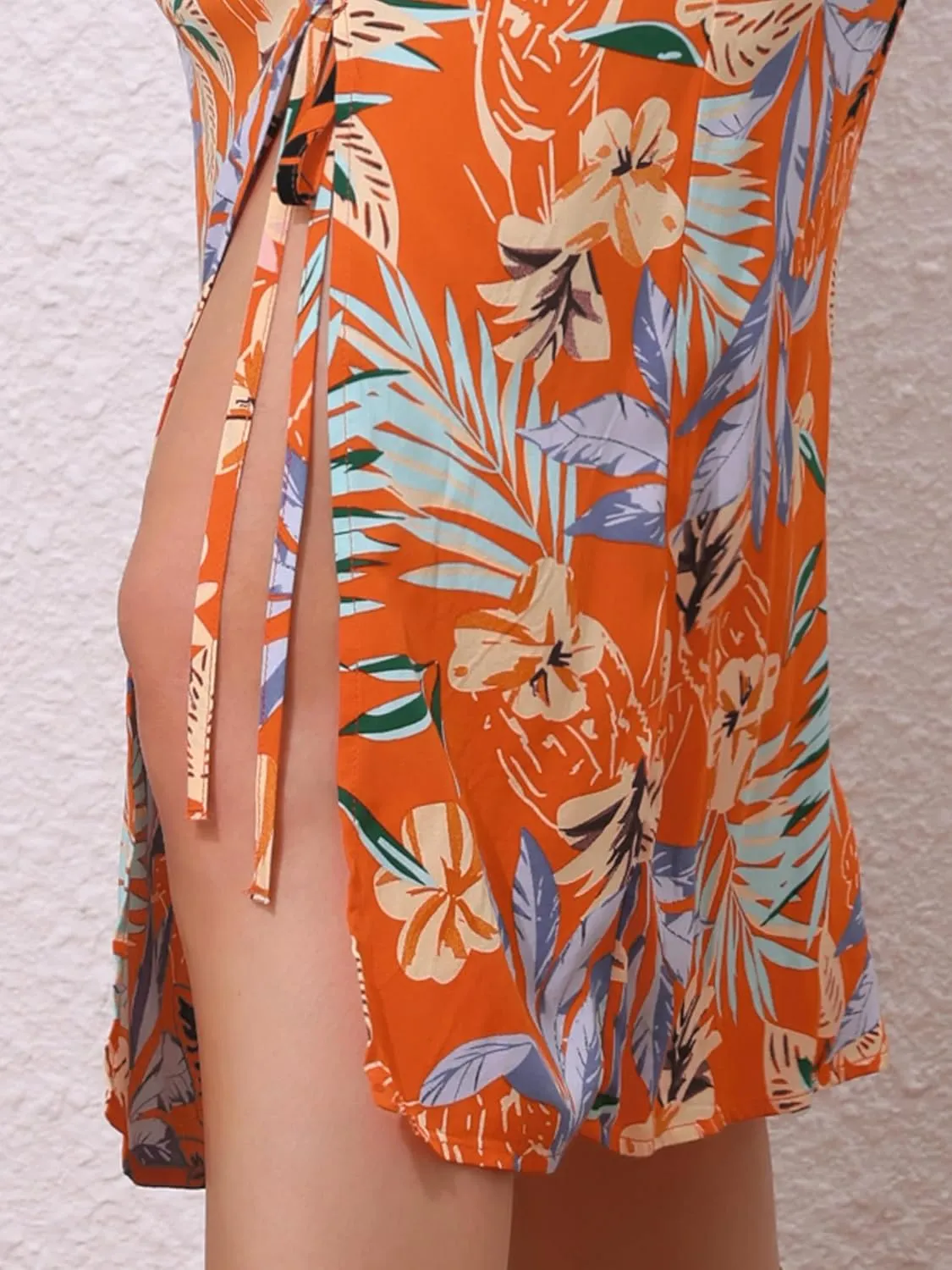 Allegra K Women's Hawaiian Skirts Summer Beach Ruched Split Thigh Tropical Skirt