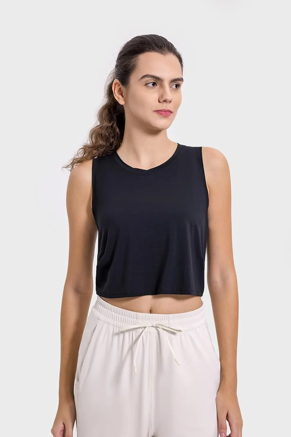 altiland Open Back Workout Tank Tops for Woman, Quick Dry Cropped Athletic Shirts for Gym Yoga Exercise Running