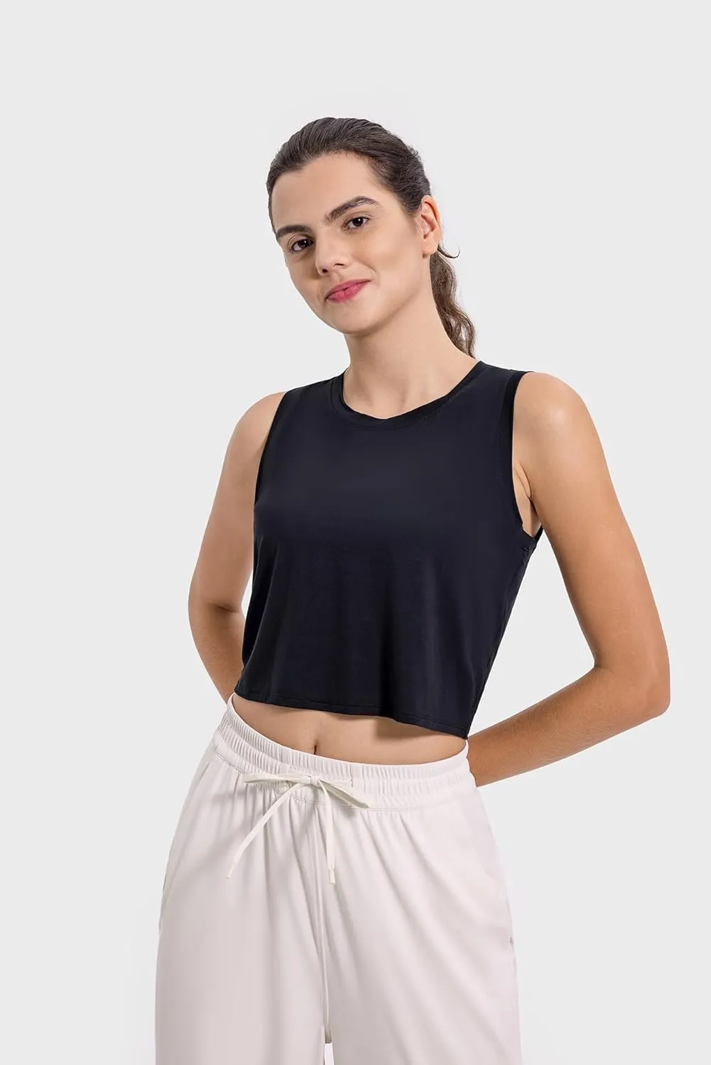 altiland Open Back Workout Tank Tops for Woman, Quick Dry Cropped Athletic Shirts for Gym Yoga Exercise Running