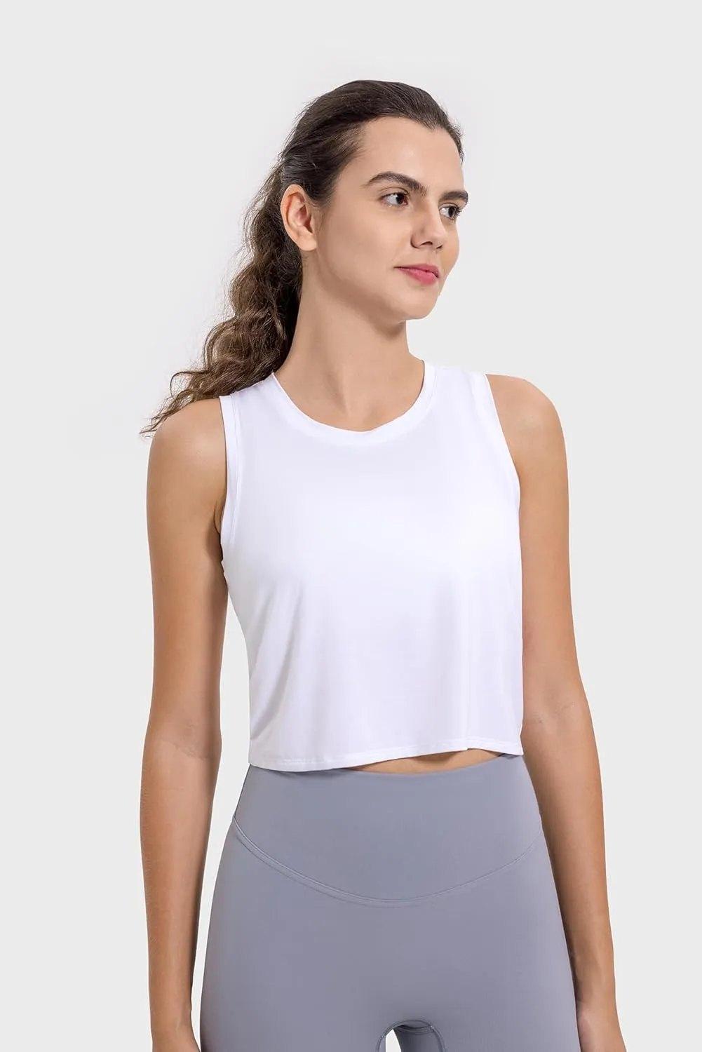 altiland Open Back Workout Tank Tops for Woman, Quick Dry Cropped Athletic Shirts for Gym Yoga Exercise Running