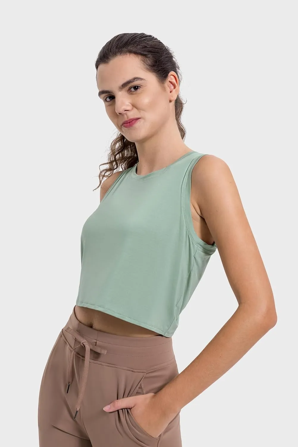 altiland Open Back Workout Tank Tops for Woman, Quick Dry Cropped Athletic Shirts for Gym Yoga Exercise Running