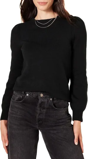 Amazon Essentials Women's Soft Touch Pleated Shoulder Crewneck Sweater