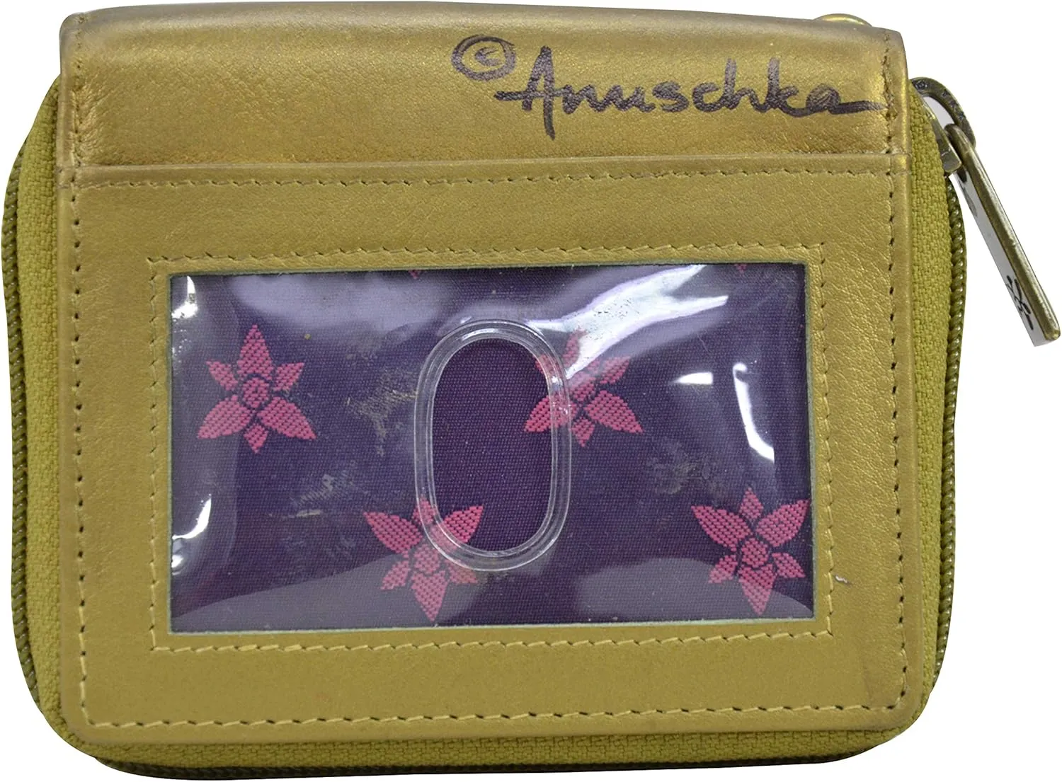 Anuschka Womens Original Hand-Painted Leather RFID Zip Organizer Wallet