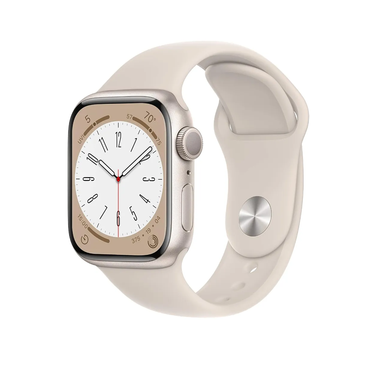 Apple Watch Series 8 GPS, 41mm Starlight Aluminium Case with Starlight Sport Band - Refurbished (Grade-B)