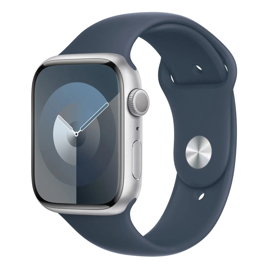 Apple Watch Series 9 41mm GPS   Cellular Silver Aluminium Case with Storm Blue Sport Band AU Version (Opened Never Used)