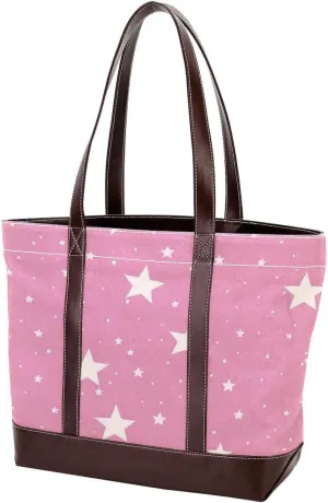 Artistic Stars-1318 Tote Bags Durable Leather Canvas Purses and Handbags for Women Top Handle Shoulder Satchel Hobo Bags