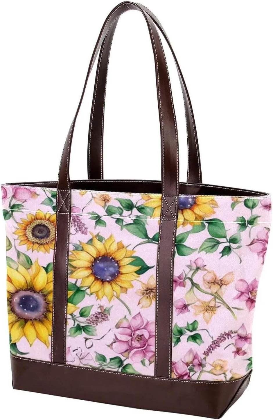 Artistic Sunflowers-295 Tote Bags Durable Leather Canvas Purses and Handbags for Women Top Handle Shoulder Satchel Hobo Bags