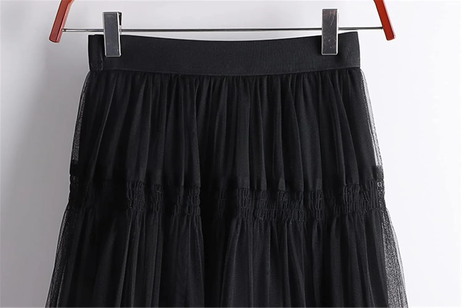 Autumn Winter Fashion Sweet Tulle Skirt Womens Cute A-Line Mesh Skirts Female Midi Long Pleated Skirt