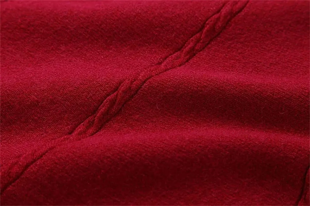 Autumn Winter Knitted Skirt Women Midi High Waist A Line Knit Skirts Pleated Elastic Thick Skirt