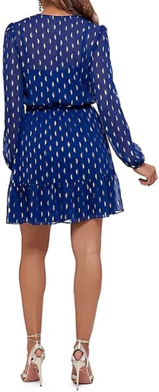 Betsy & Adam Men's Women's Short Clip Dot Dress with Belt Tie