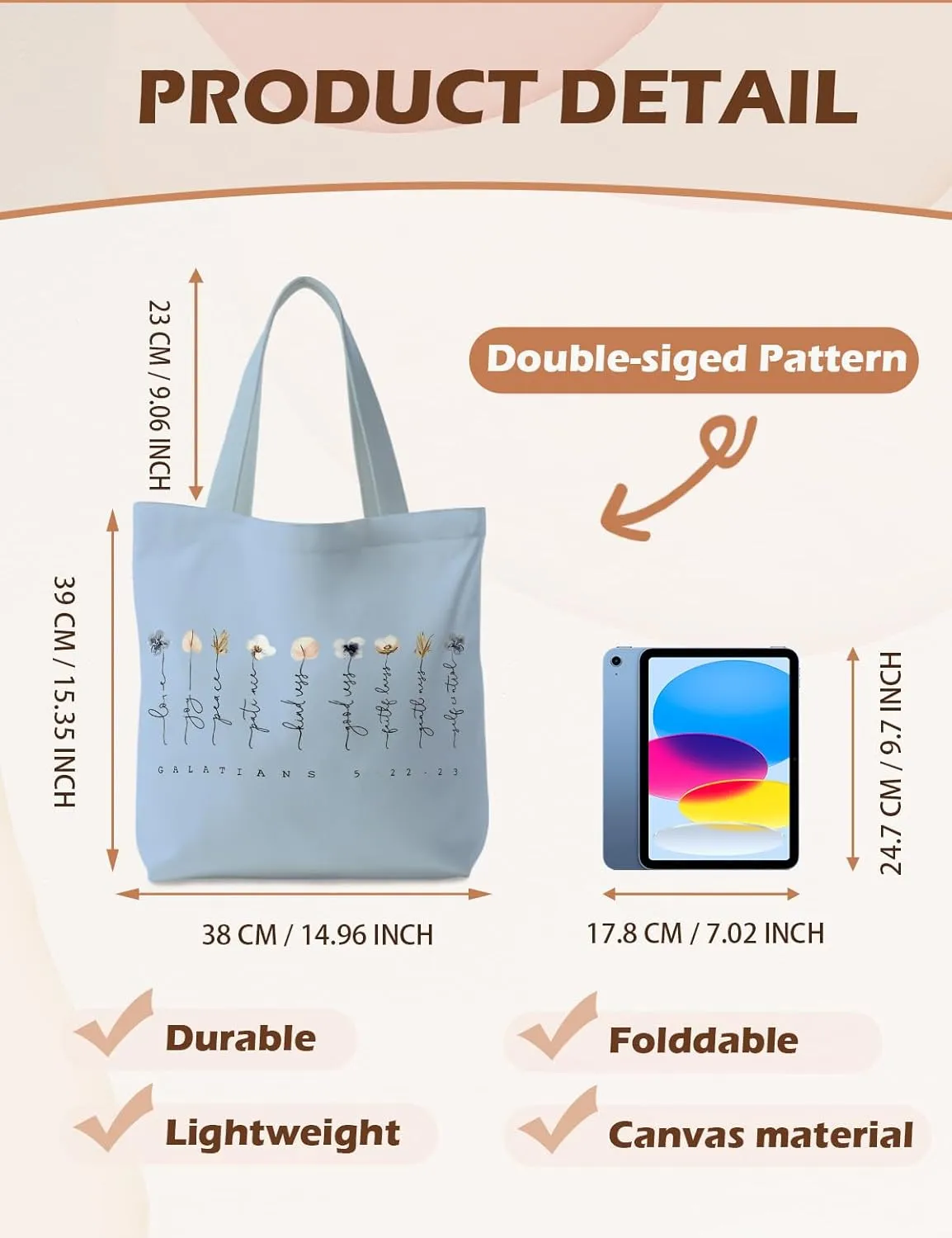 Bible Bags for Women, Christian Tote Bag, Gifts for Christian Women