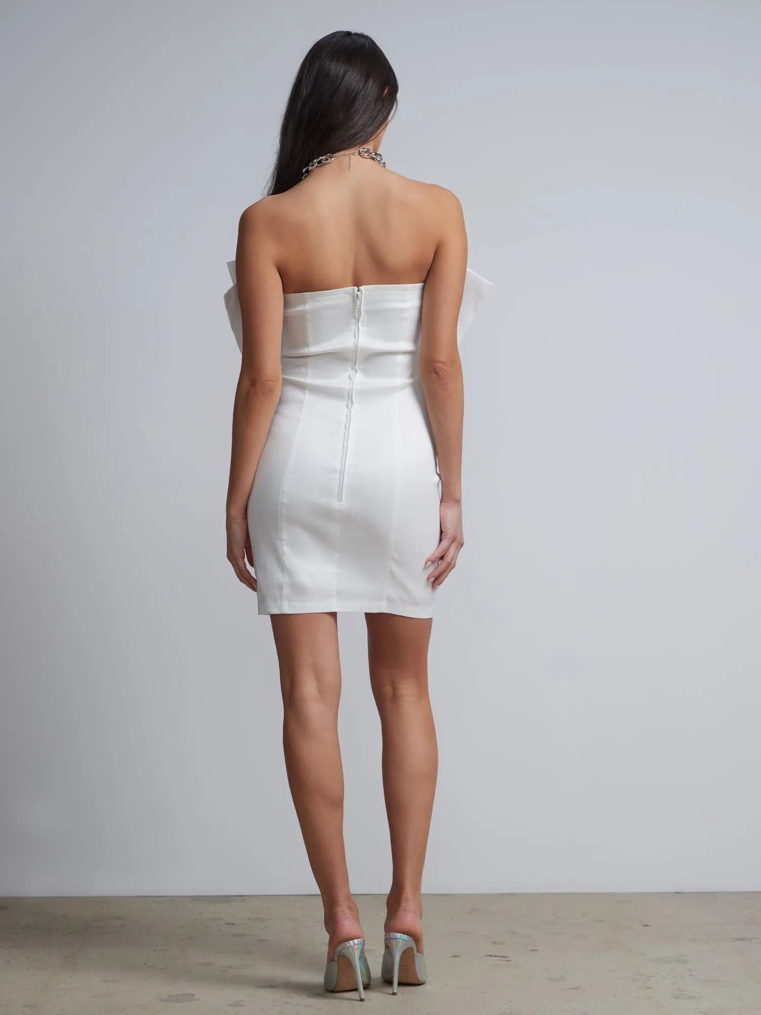 Bow-Front Strapless Sheath Dress
