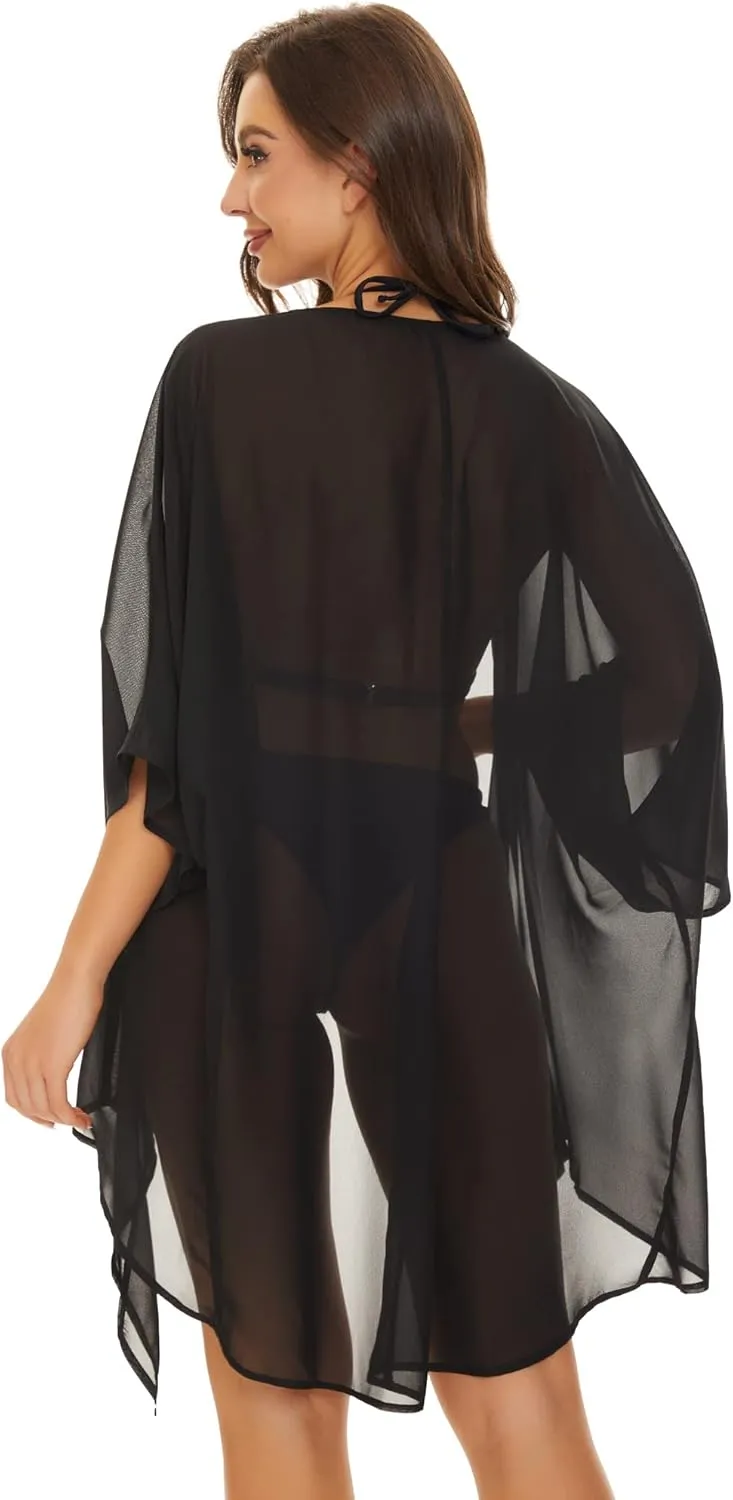 Breezy Lane Swimsuit Coverup for Women Beach Coverups Sheer Cardigans Kimono Bathing Suit Cover Ups Vacation Summer Beachwear