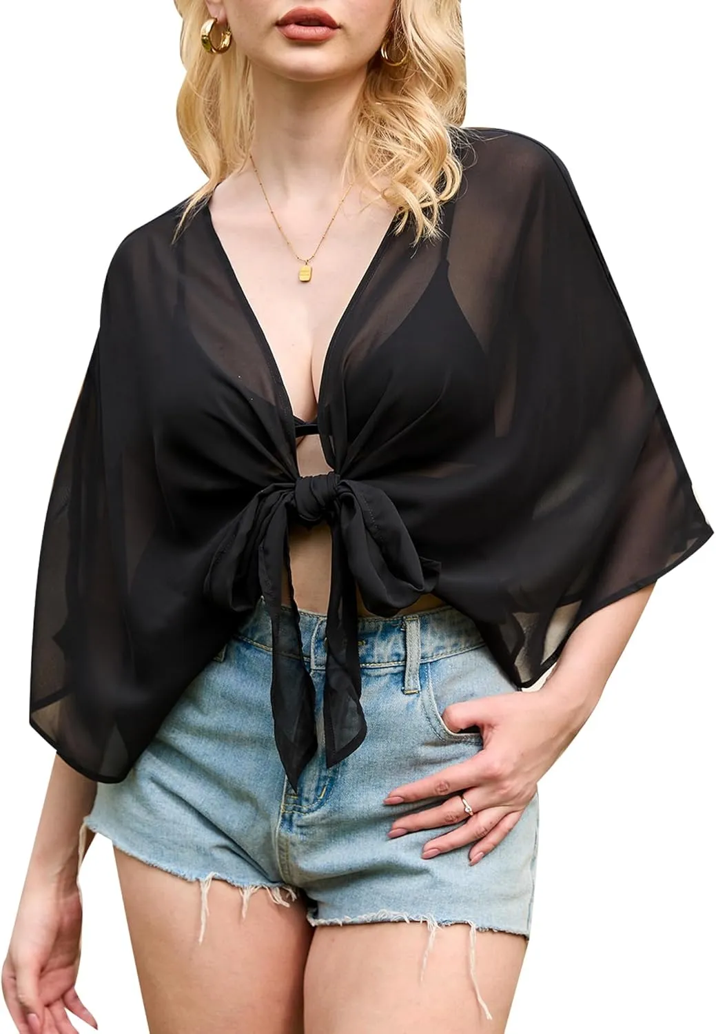 Breezy Lane Swimsuit Coverup for Women Beach Coverups Sheer Cardigans Kimono Bathing Suit Cover Ups Vacation Summer Beachwear