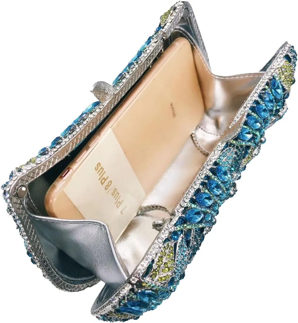 Butterfly Rhinestones Evening Bag for Women Romantic Floral Crystal Clutch Purse Chic Lady Wallet for Friends Lover