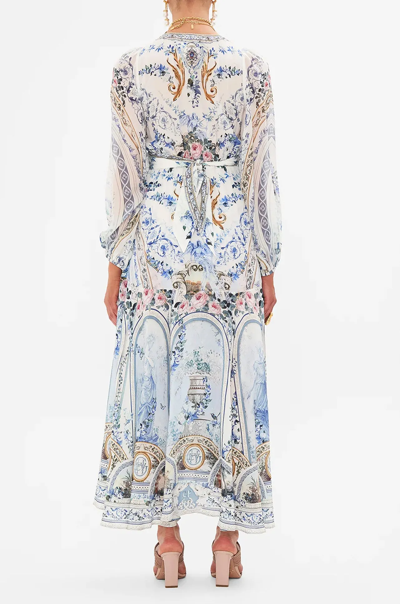 Camilla - Season Of The Siren Wrap Tie Dress w/ Blouson Sleeve