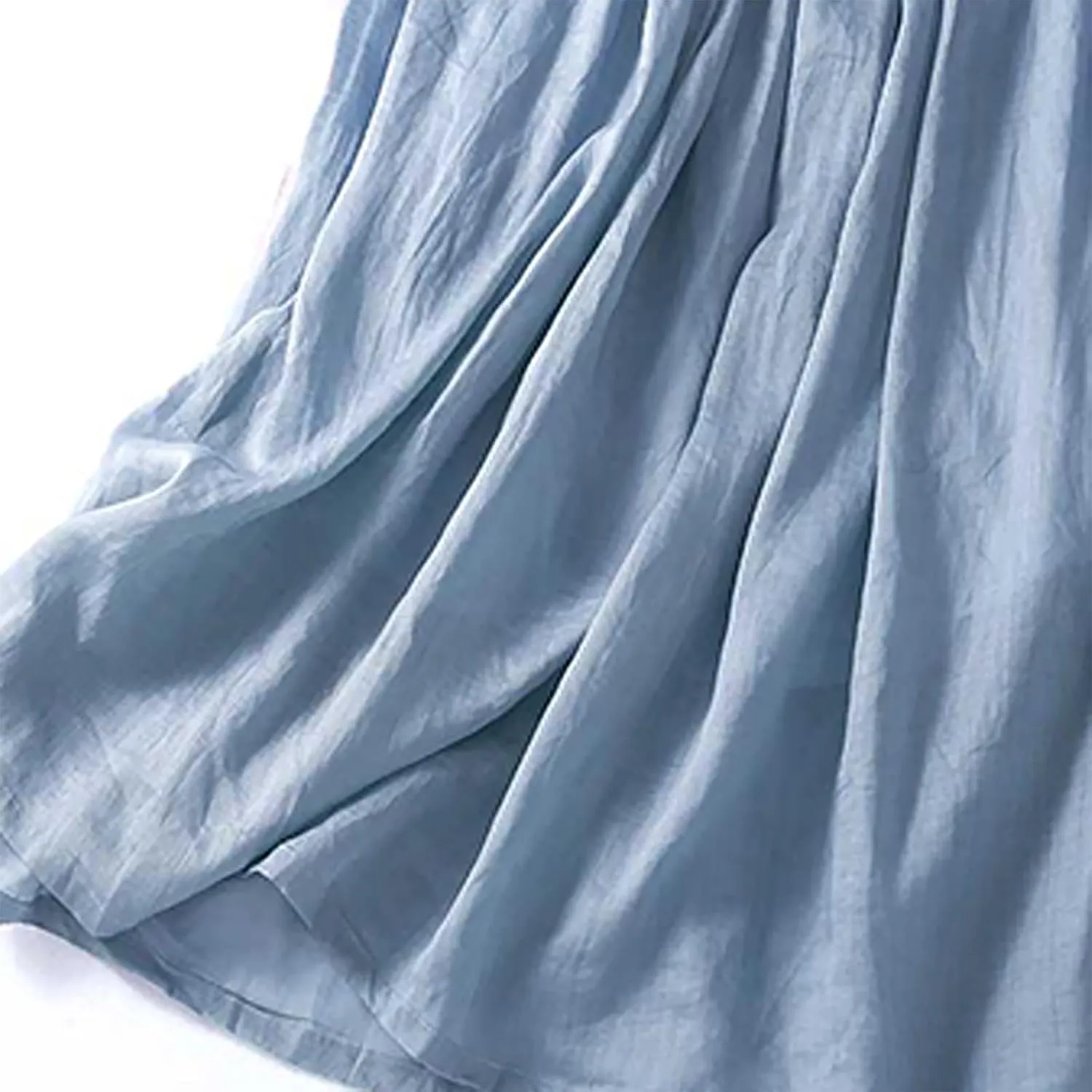 Casual Cotton Linen Summer Skirts for Women Flowy High Waisted A Line Long Skirt Lightweight Beach Dress