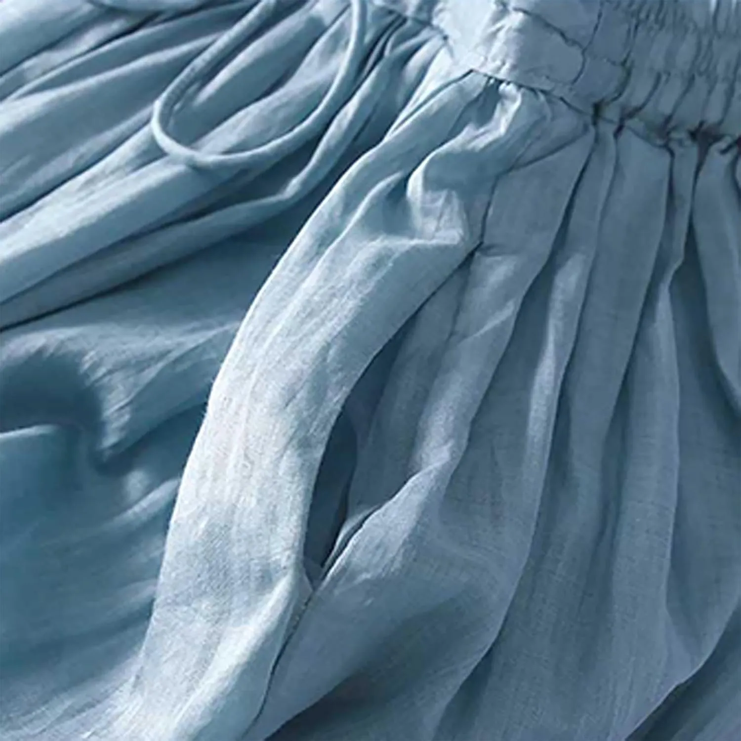 Casual Cotton Linen Summer Skirts for Women Flowy High Waisted A Line Long Skirt Lightweight Beach Dress