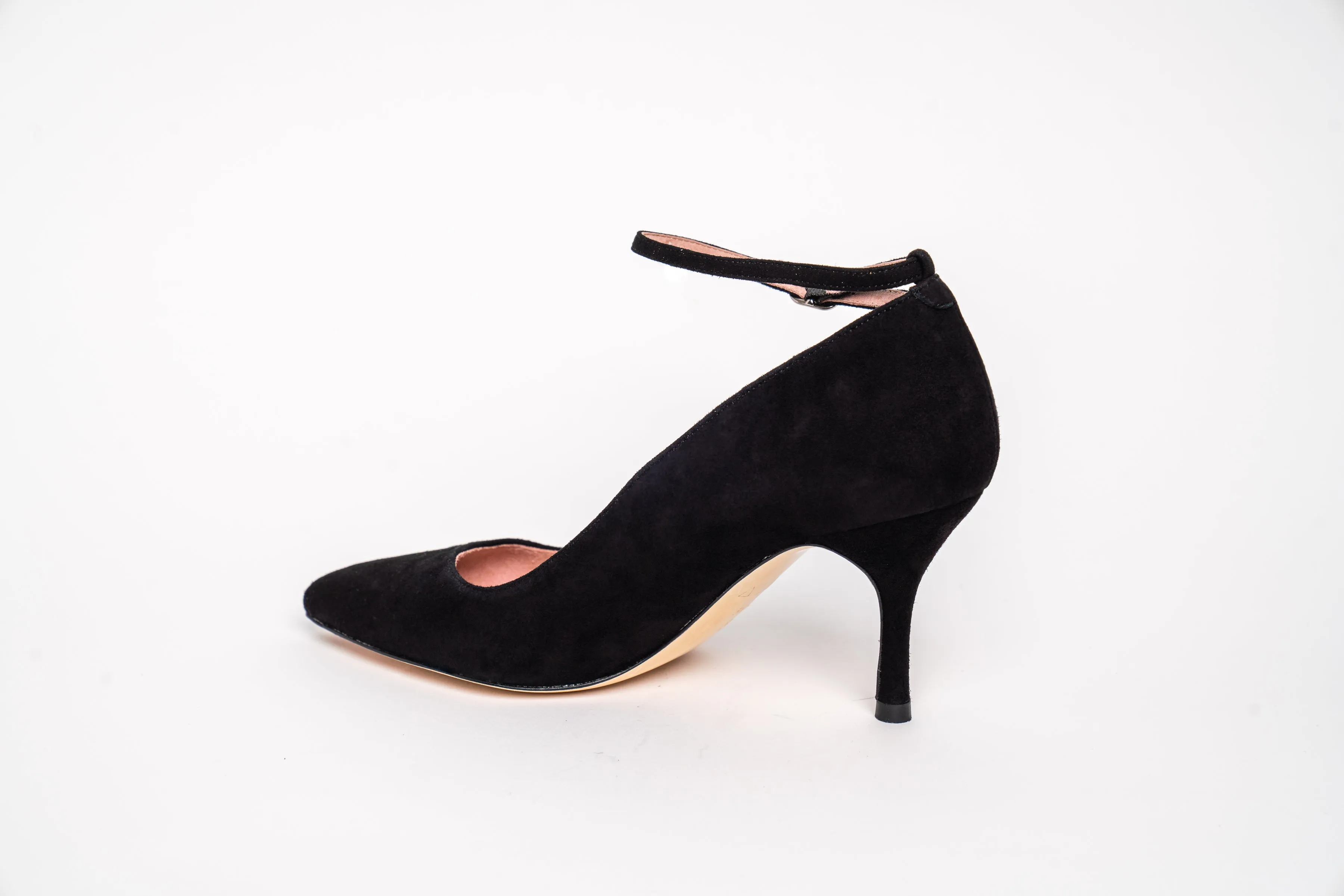Champagne Gold Metallic Leather Ankle Strap Pump