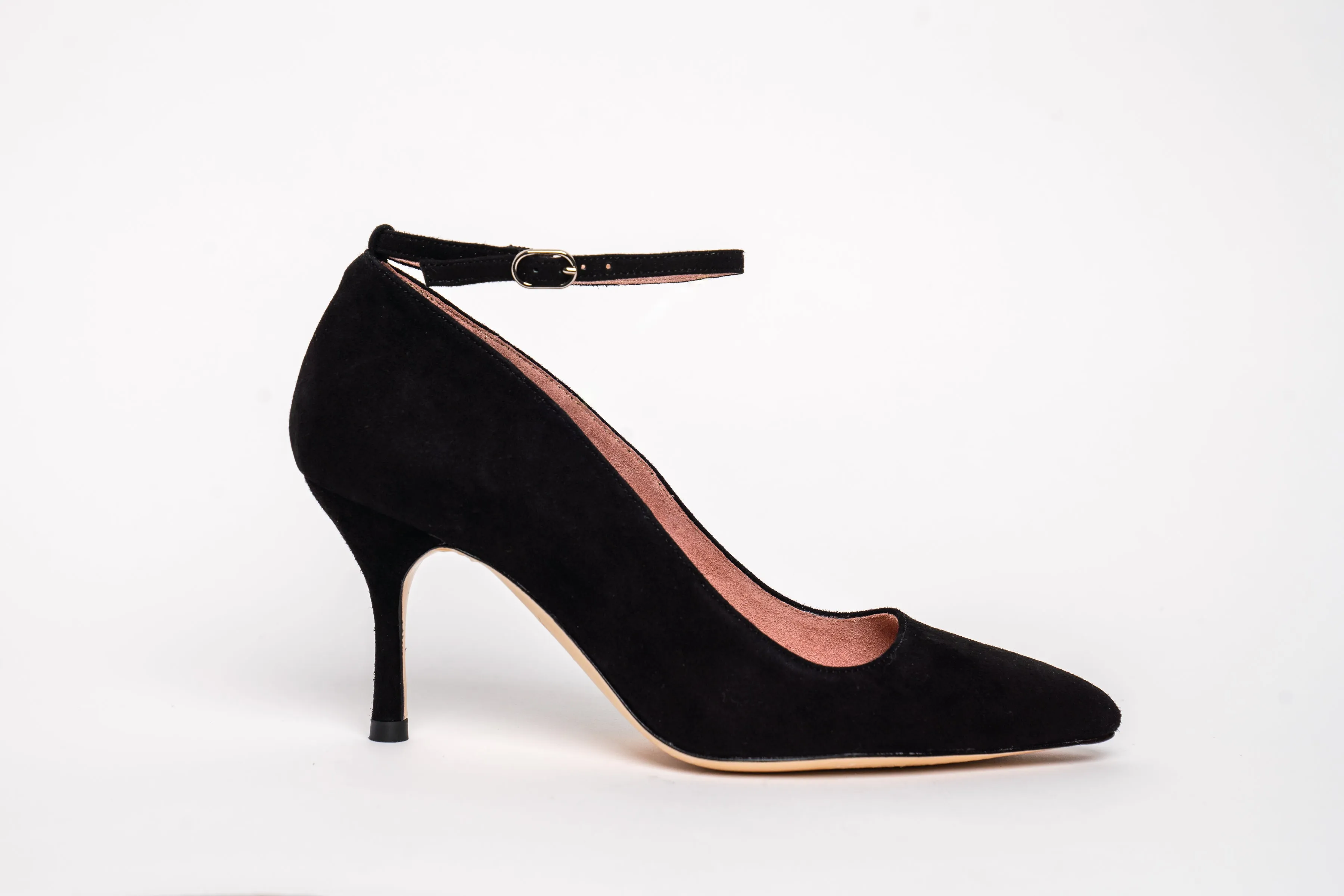 Champagne Gold Metallic Leather Ankle Strap Pump