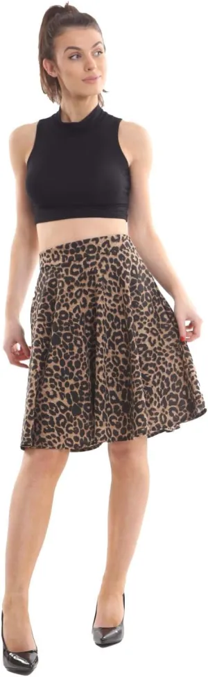 Cima Mode Women Plus Size Pleated Midi Flared Swing Skater Skirt Dress Size 6-28
