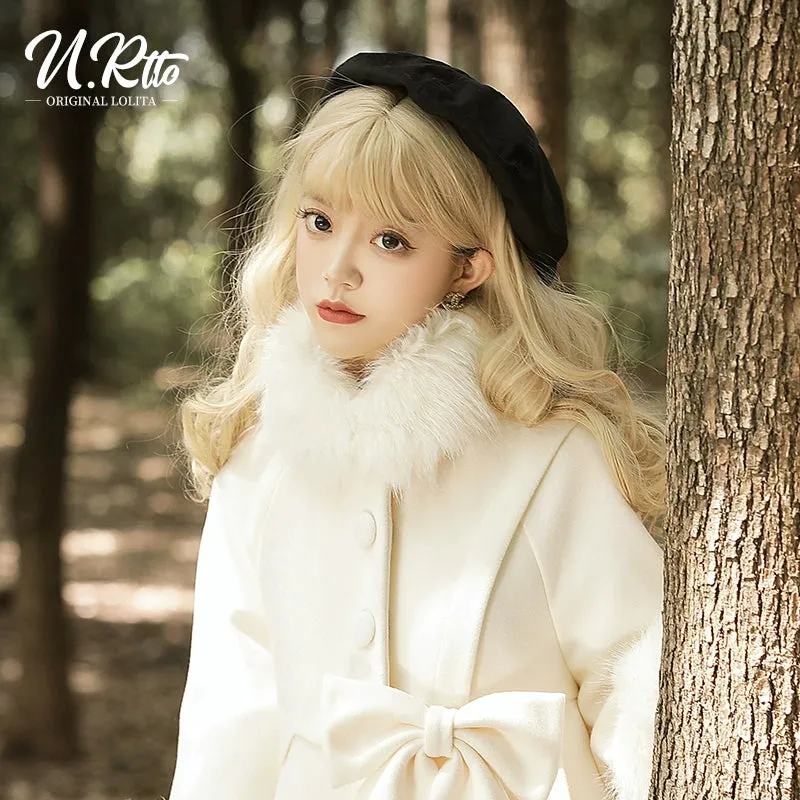 Classic Lolita Coat Woolen Bow Knot Winter Lolita Coat