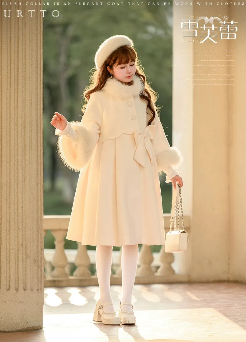 Classic Lolita Coat Woolen Bow Knot Winter Lolita Coat
