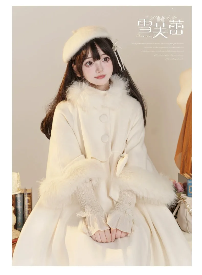 Classic Lolita Coat Woolen Bow Knot Winter Lolita Coat