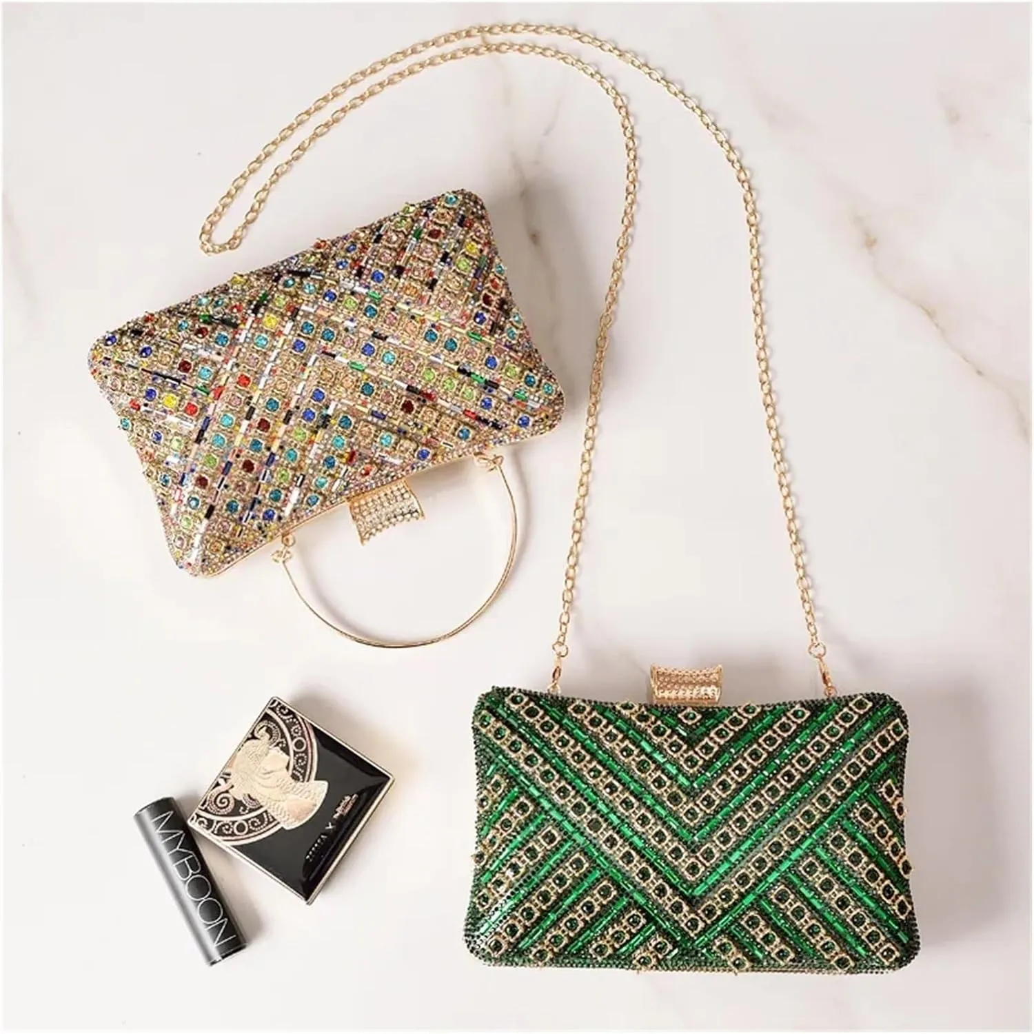 Colorful Unique Bags Diamond Bling Clutch Women Handbags Crystals Evening Shoulder Bag