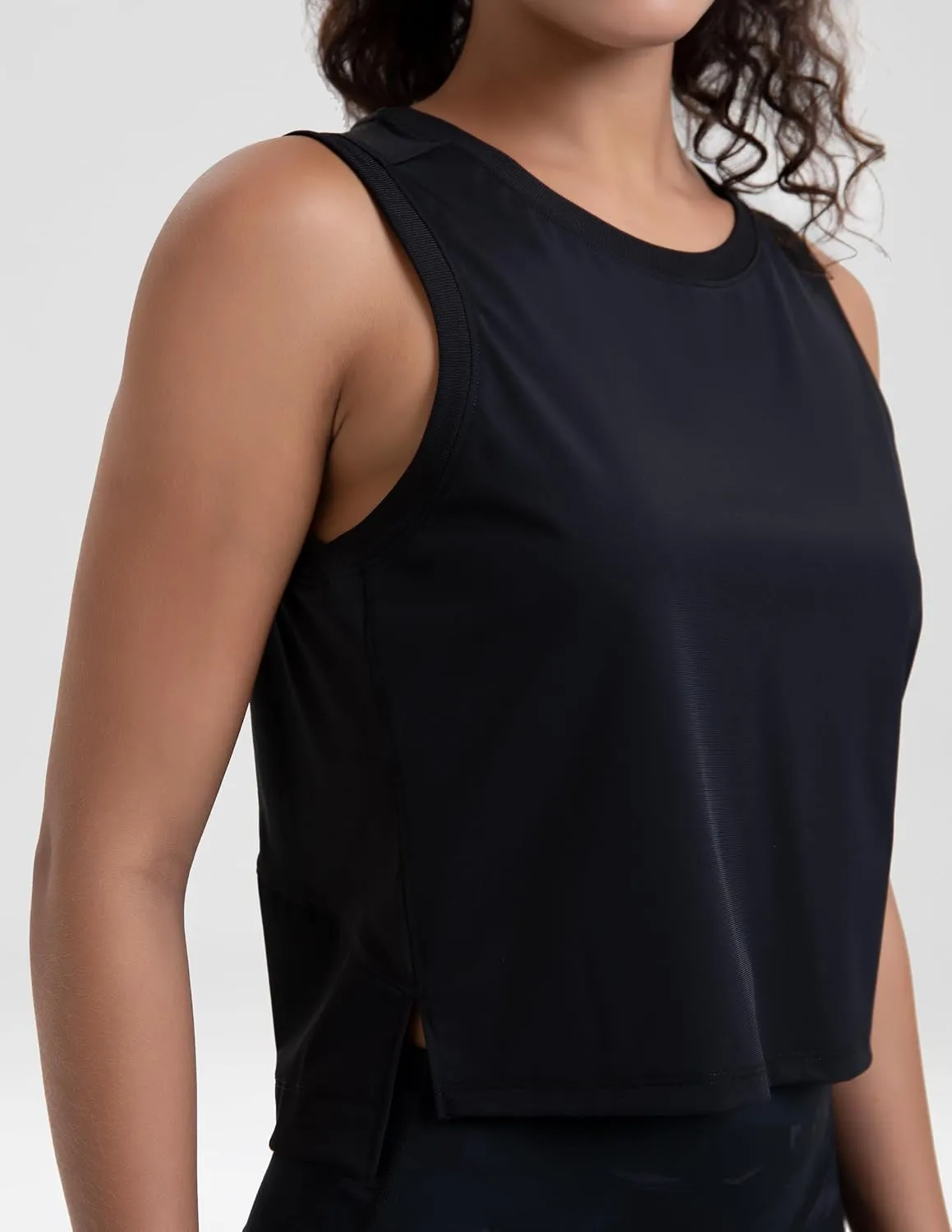 Colorfulkoala Women's Breezy Mesh Back Muscle Tank Loose Fit Workout Tops