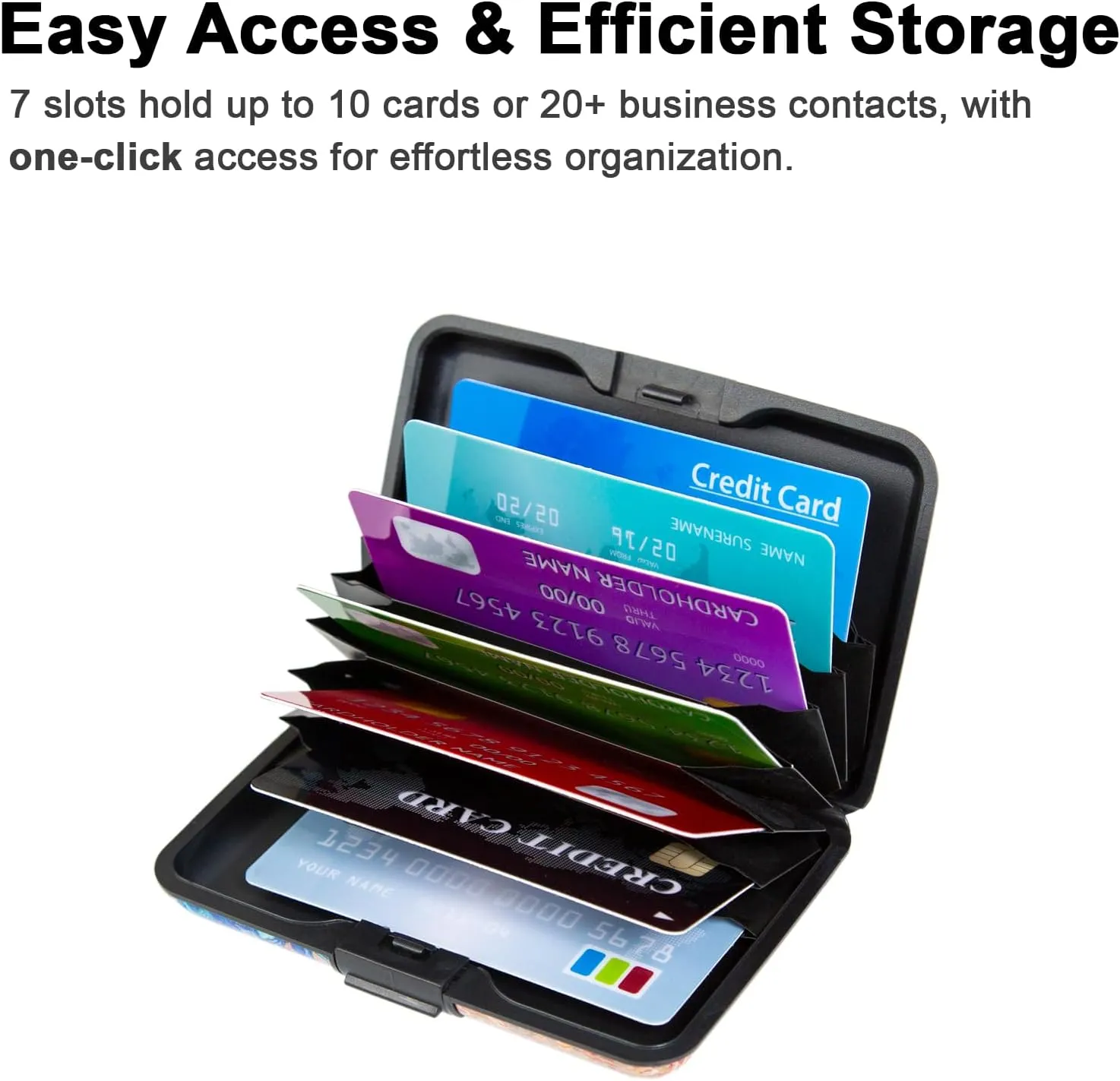 Credit Card Holder, Metal Card Wallet RFID Blocking Mini Slim Aluminum Business Hard Card Case for Women Men (Chamomiles)