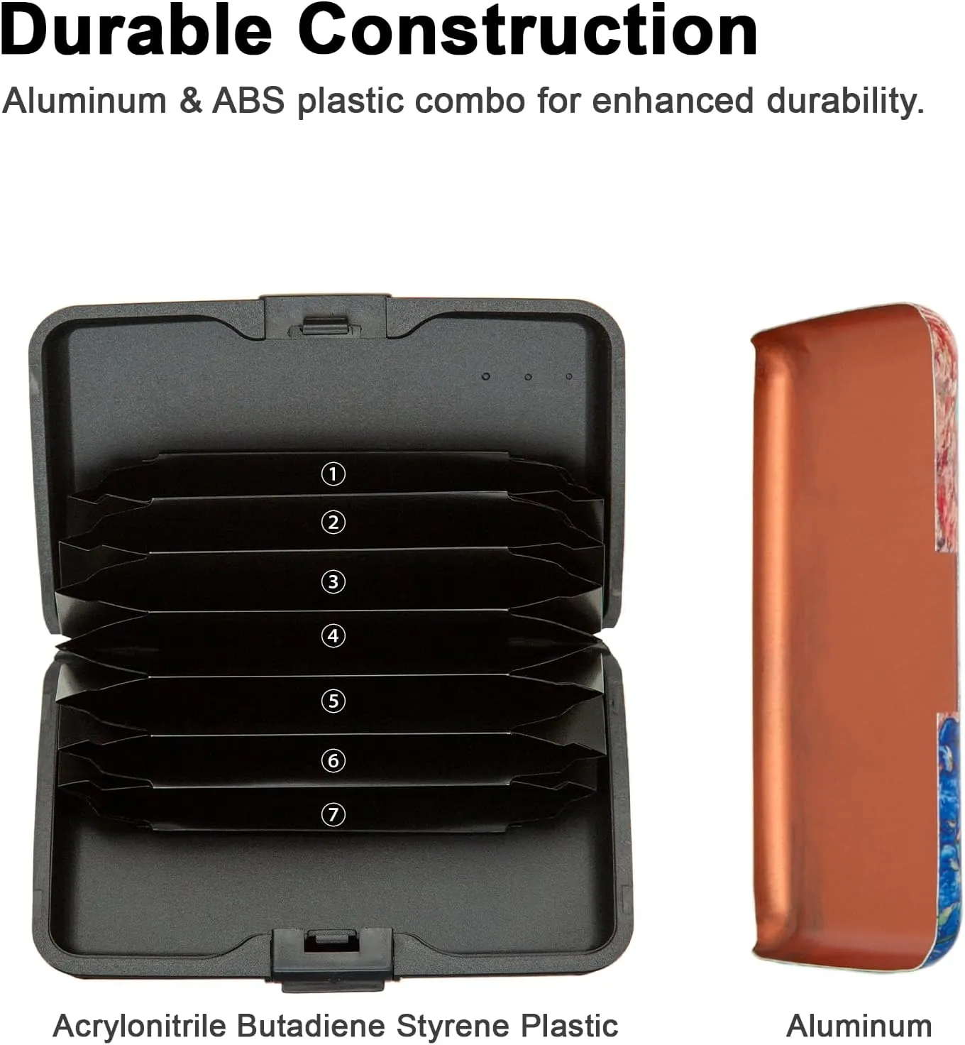 Credit Card Holder, Metal Card Wallet RFID Blocking Mini Slim Aluminum Business Hard Card Case for Women Men (Chamomiles)