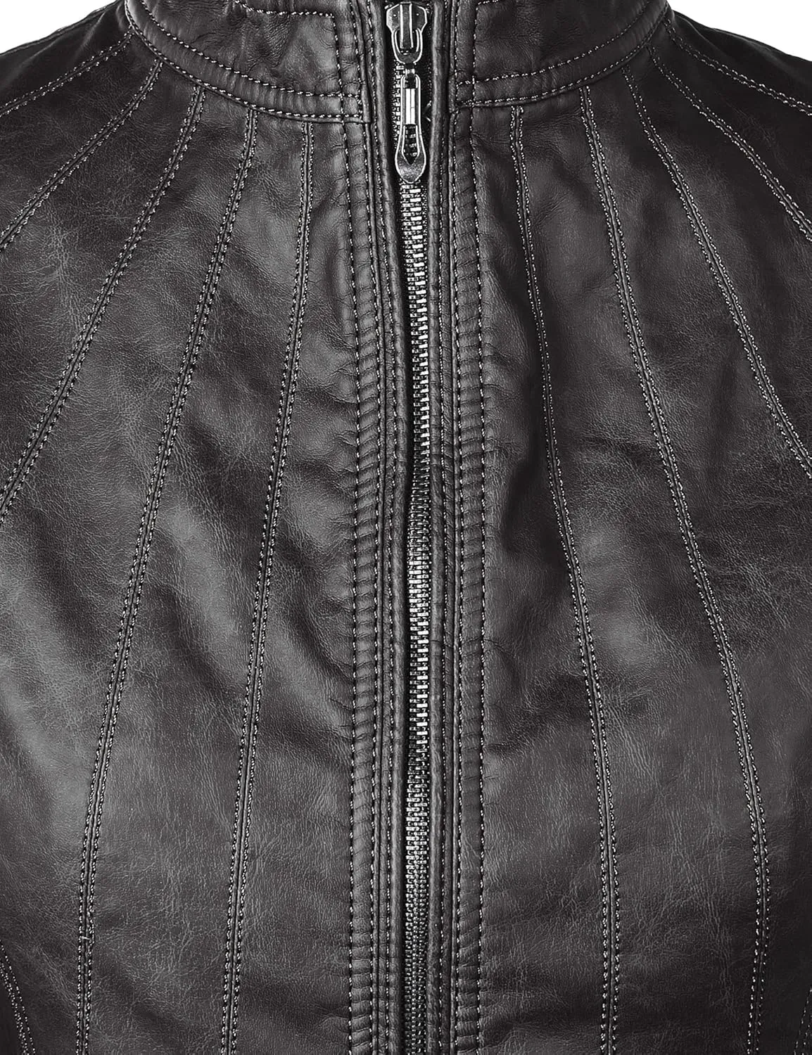 CTC Womens Dressy Vegan Leather Biker Jacket