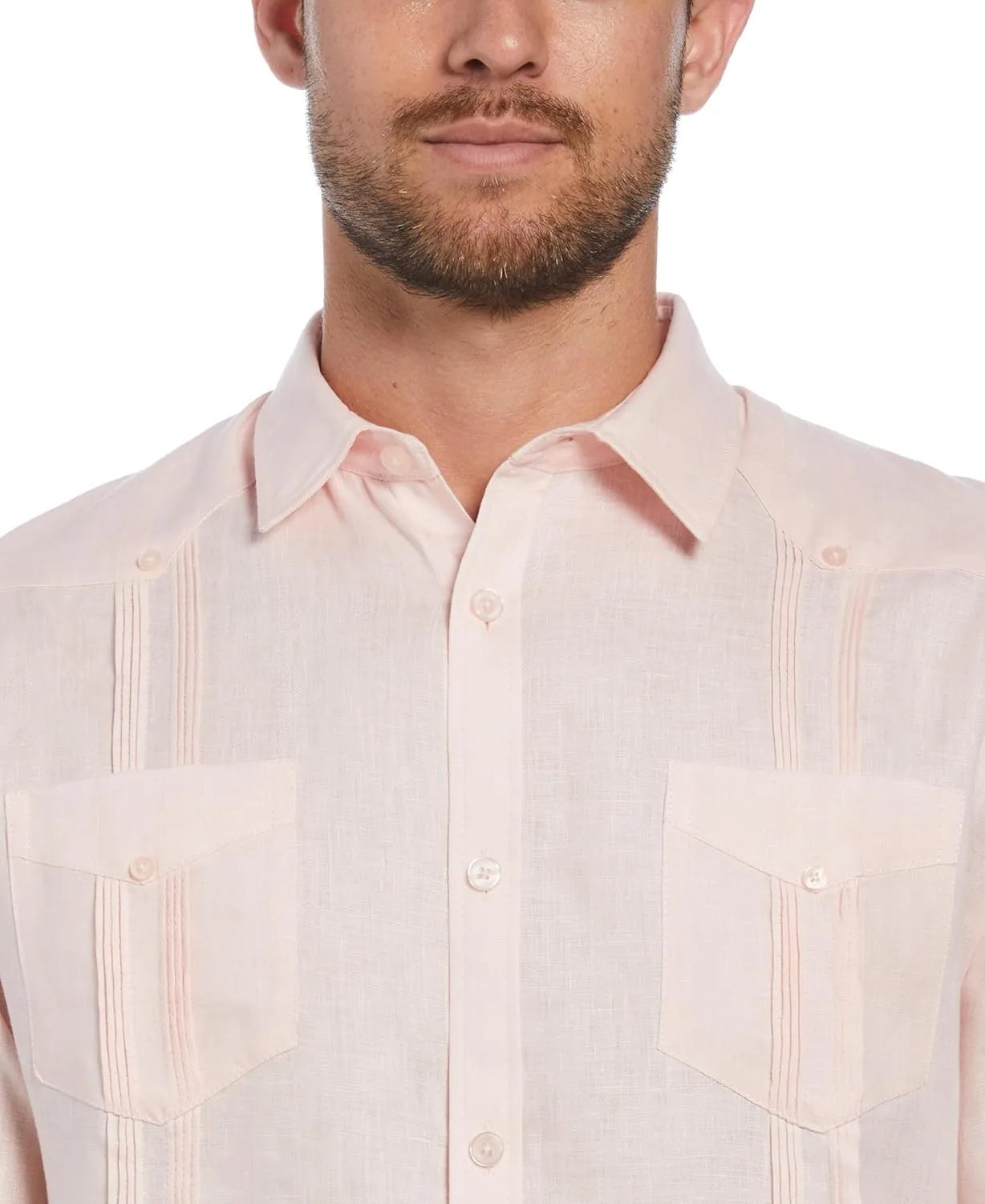 Cubavera Men's 100% Linen Four-Pocket Long Sleeve Guayabera Shirt, Pintuck Detail, Relaxed Fit (Available in Big & Tall)