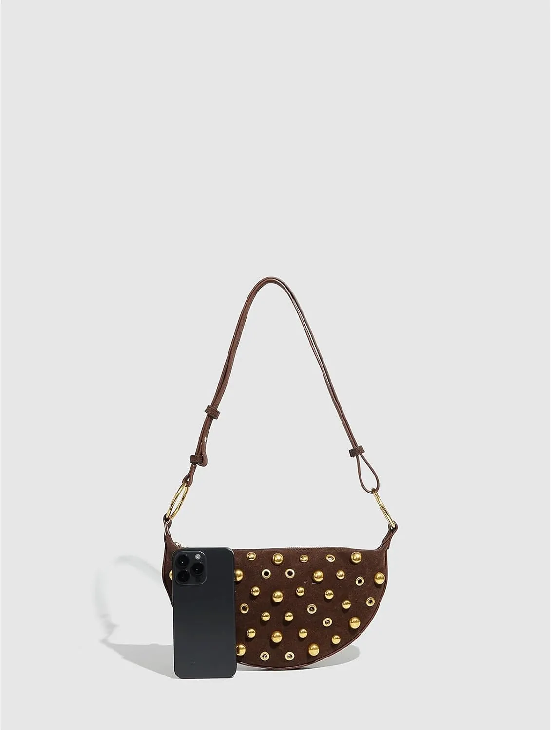 Cute Purse Suede Studded Mini Purses Going Out Y2K Leather Shoulder Bag Everyday Vintage Handbag Aesthetic