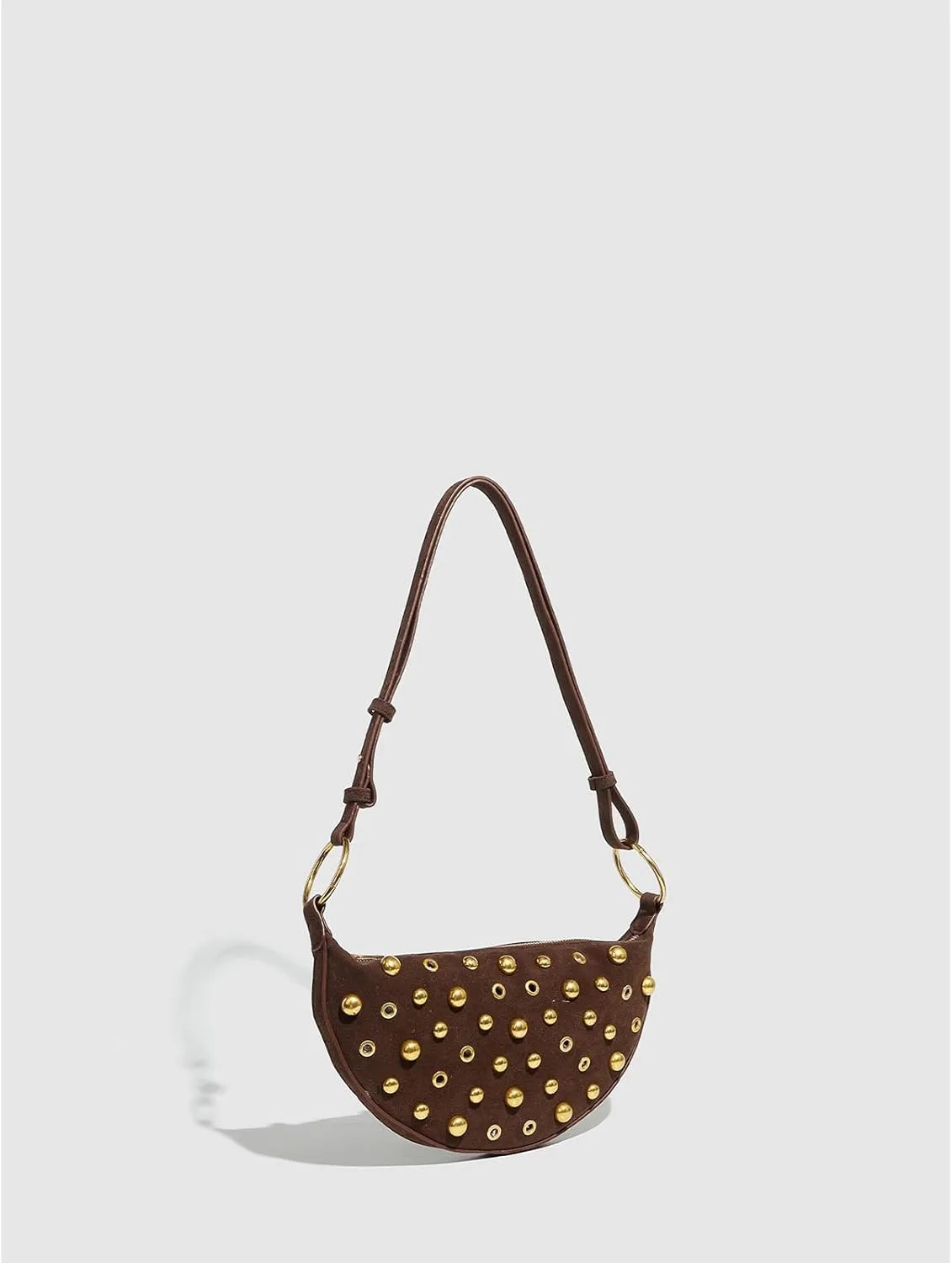 Cute Purse Suede Studded Mini Purses Going Out Y2K Leather Shoulder Bag Everyday Vintage Handbag Aesthetic