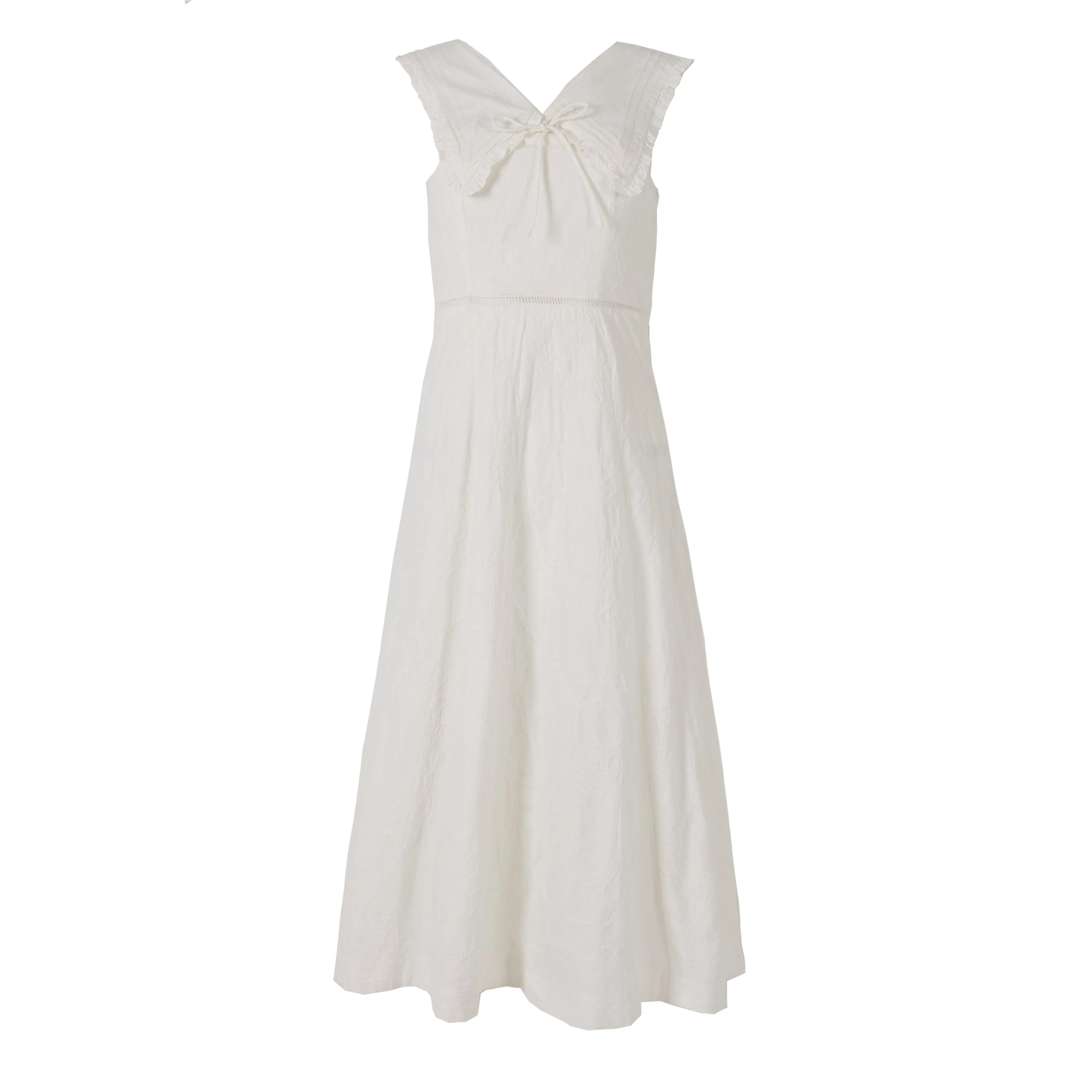 Damson Madder Fan Fan Midi Dress Patchwork Broderie