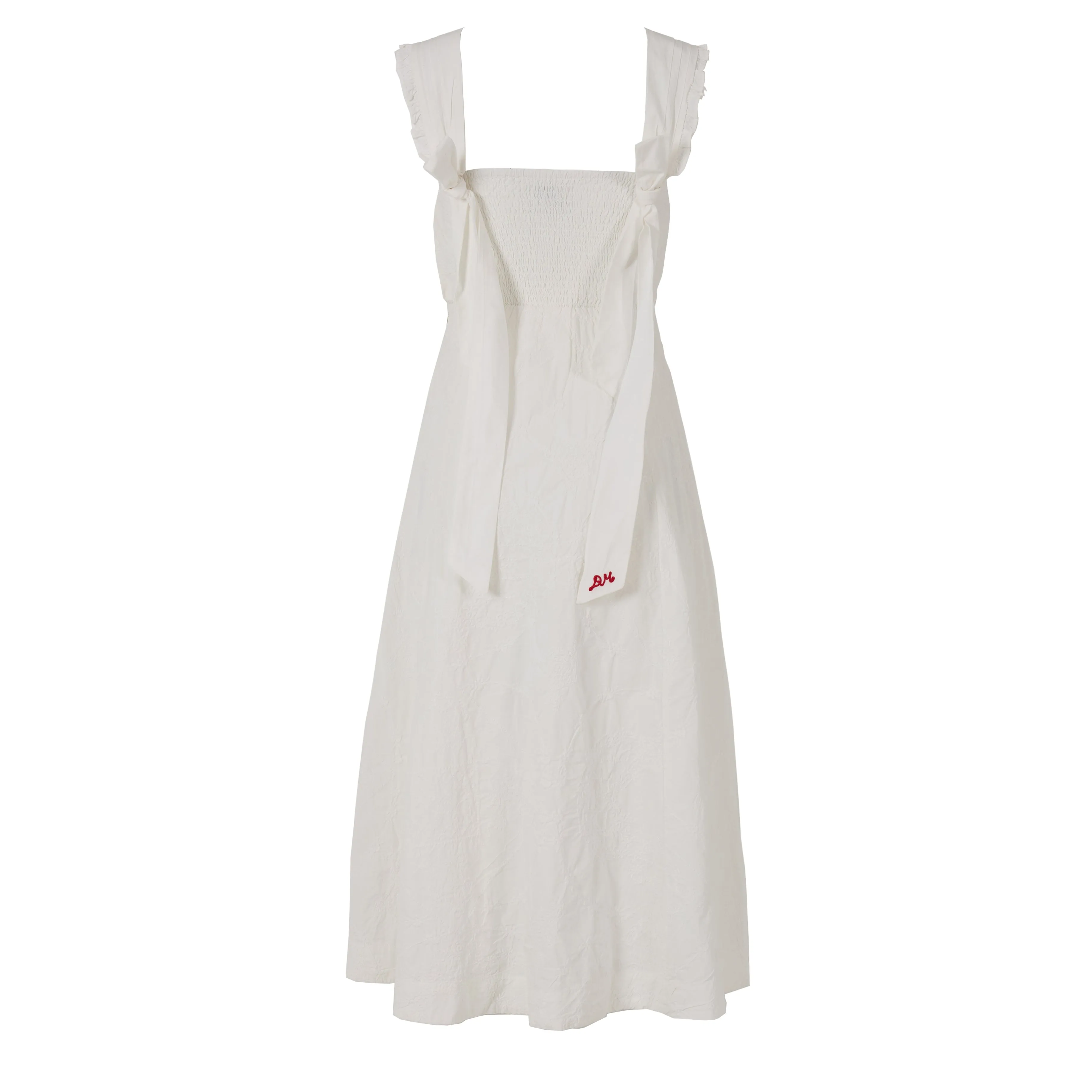 Damson Madder Fan Fan Midi Dress Patchwork Broderie