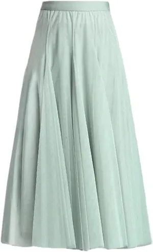 DBFBDTU Women Mesh Skirts Elastic High Waist Long Skirt Elegant Pleated Skirt Midi Skirt