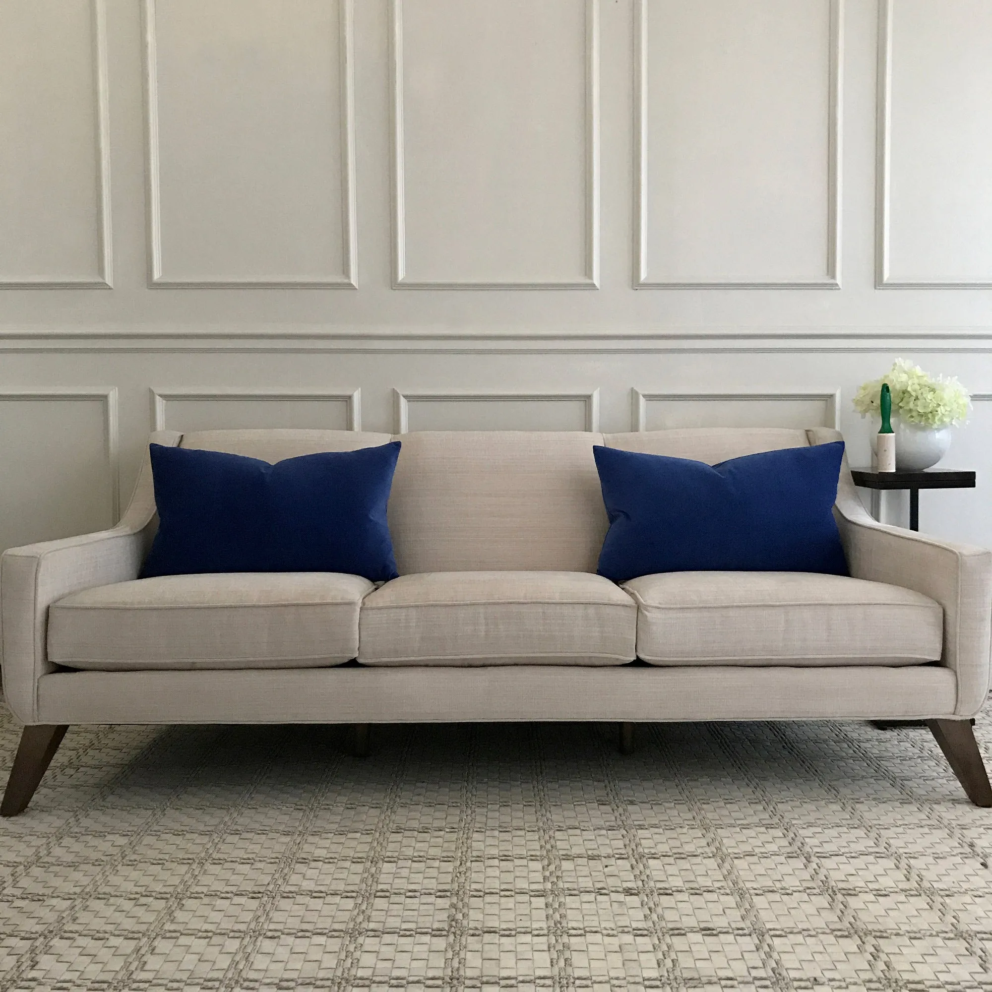 Deep Blue Velvet Lumbar Pillow Cover 15x26