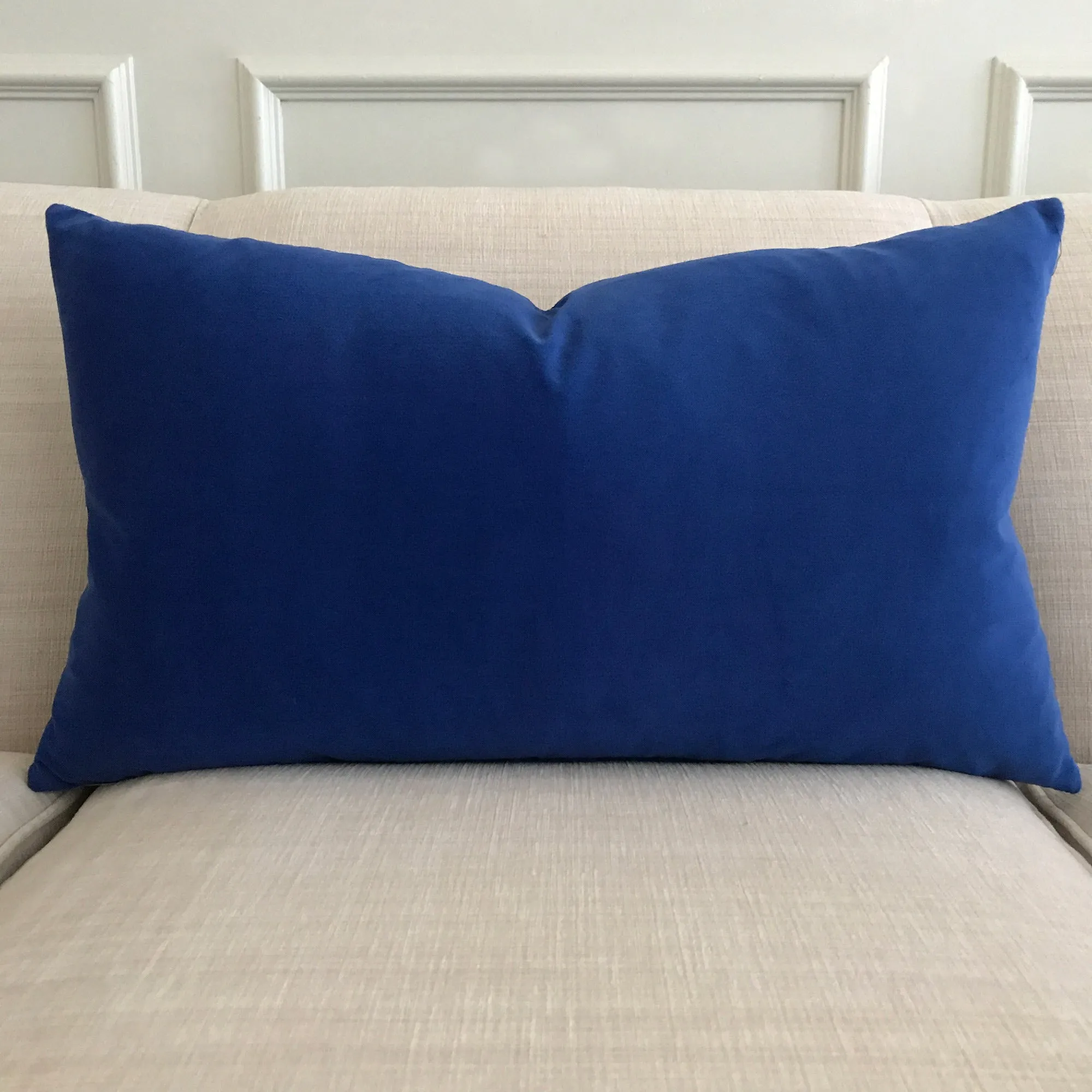 Deep Blue Velvet Lumbar Pillow Cover 15x26