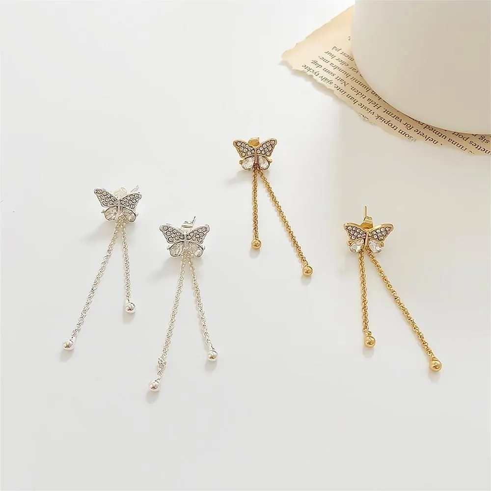 Detachable Butterfly Tassel Earrings