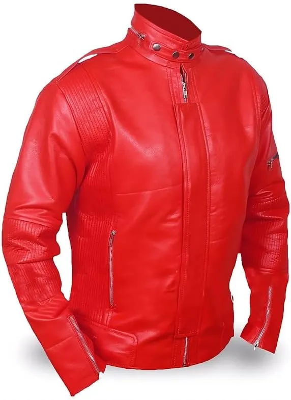 Electroma Daft-punk Jacket- Black Faux Leather Punk Biker Jacket For Men's