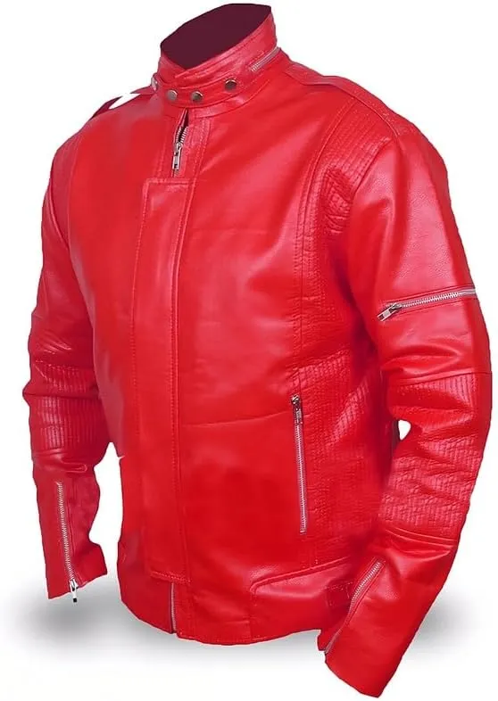 Electroma Daft-punk Jacket- Black Faux Leather Punk Biker Jacket For Men's