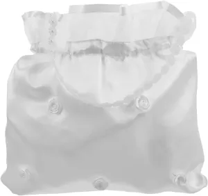 Elegant White Satin Floral Embroidered Bridal Clutch Wedding Bag for Bride Vintage Flower Handbag for Evening Parties Formal Events and Special Occasions