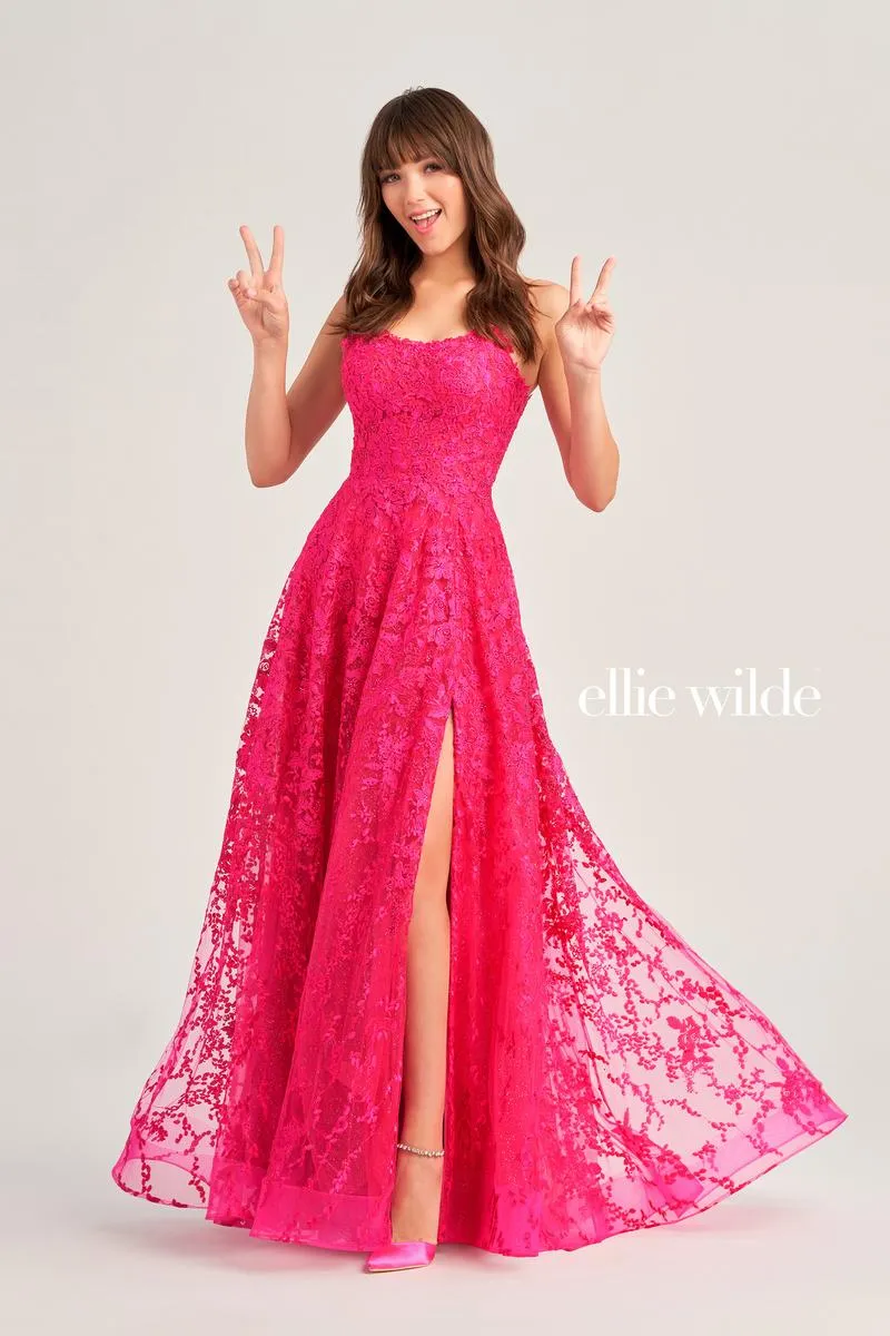 Ellie Wilde A-Line Lace Prom Dress EW35222