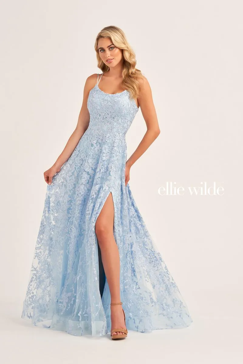 Ellie Wilde A-Line Lace Prom Dress EW35222